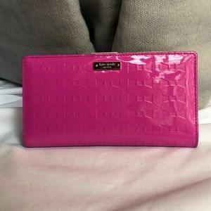 Kate Spade New York Bright Pink/Gold Snap Wallet